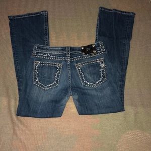 Miss me boot cut jeans, size 29, regular length, medium to light wash